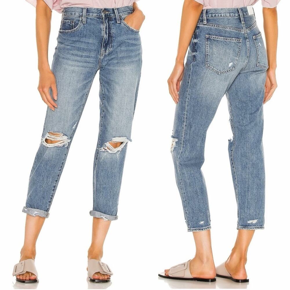 Pistola Women’s Distressed Presley High Rise Relaxed Roller Jeans size 24